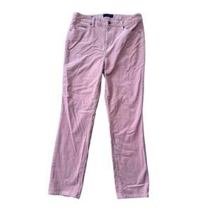TALBOTS PINK Corduroy Pants, High Waist; Stright Leg; size women's 10P (Petite)